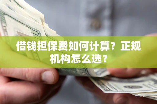 济南借钱担保费如何计算？正规机构怎么选？