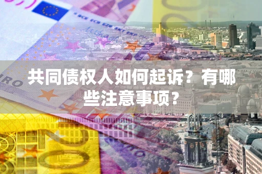 济南共同债权人如何起诉？有哪些注意事项？